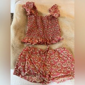 Block print floral set